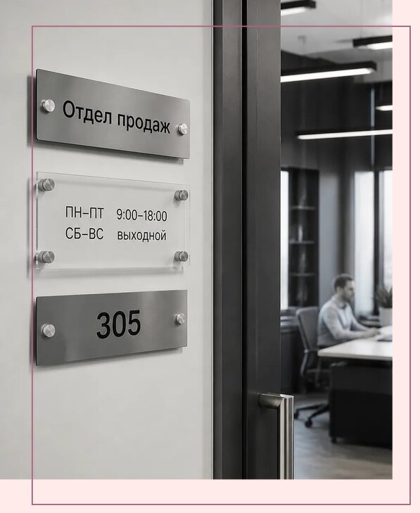 Офисные таблички на дверь в Магнитогорске по цене от 5069 р. | Аванза-Мгн
